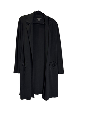St. John Black Open-Front Longline Blazer